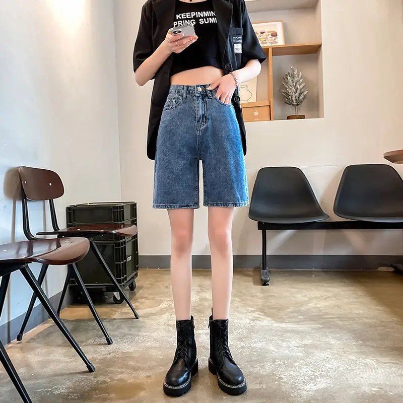 Women Denim High Waist Shorts 2022 Summer - Image 4