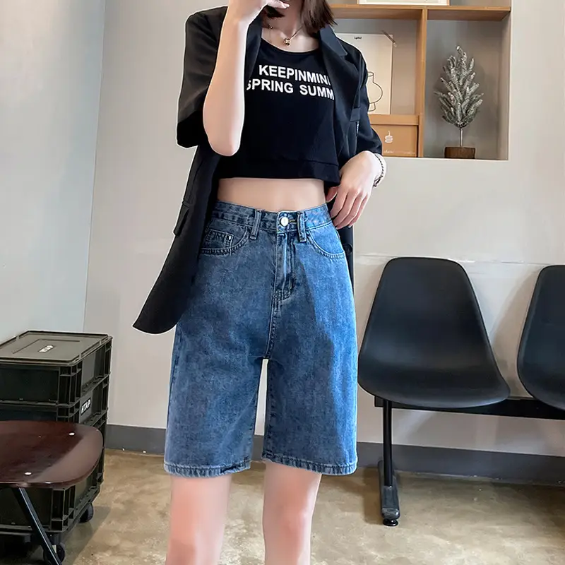 Women Denim High Waist Shorts 2022 Summer - Image 5