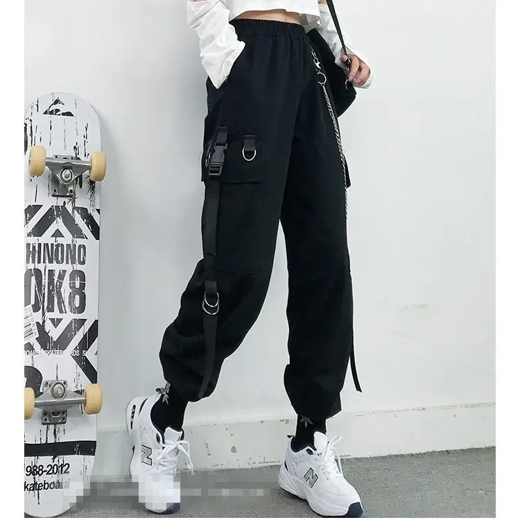 Women Slimming Black Chain Pants Autumn High Waist - Image 6