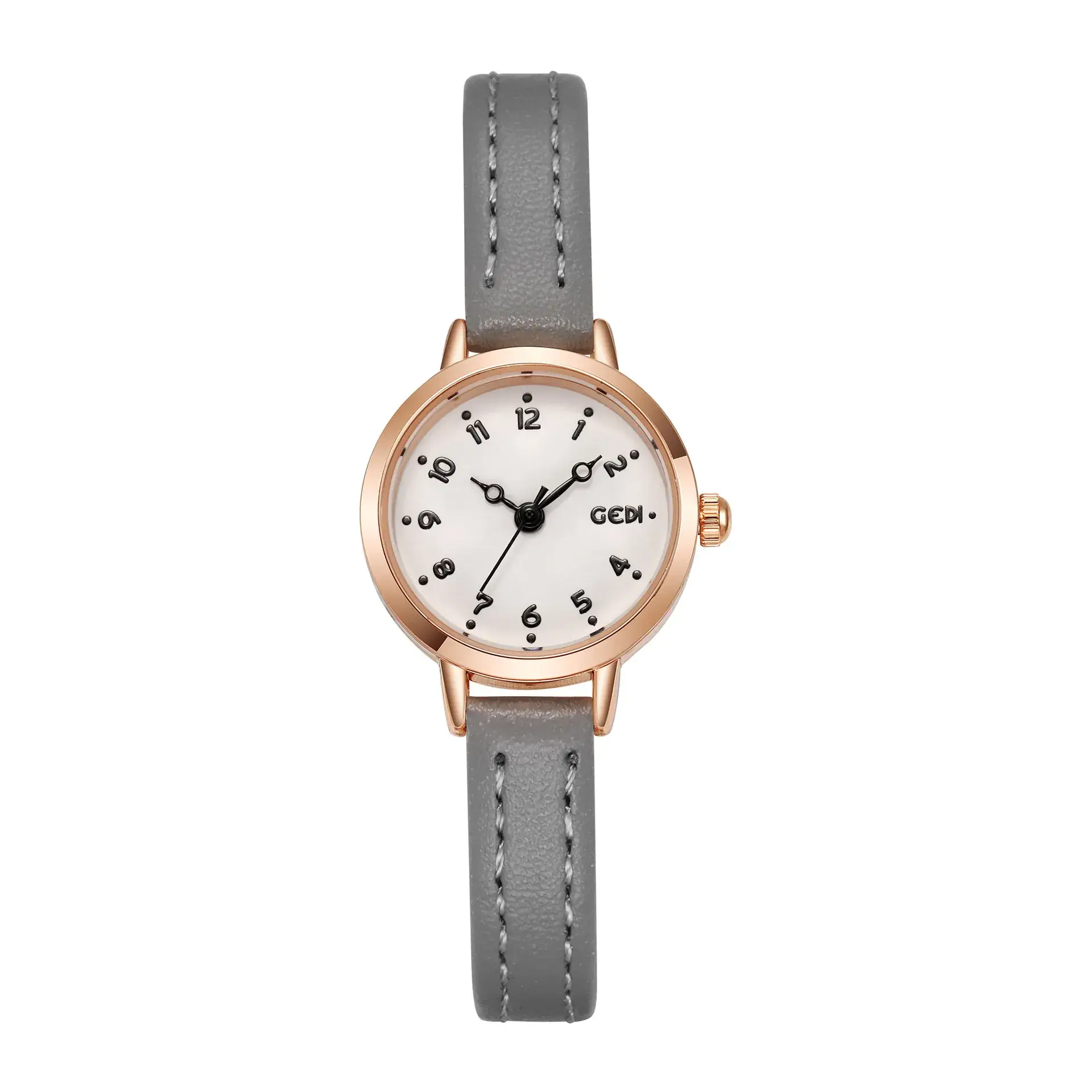 Women's Gold Plated Quartz Watch with Leather Belt - Image 3