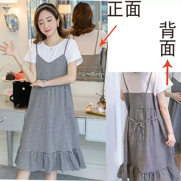 Maternity Dress Light Blue Dandelion Print Mid-Length — feature 9