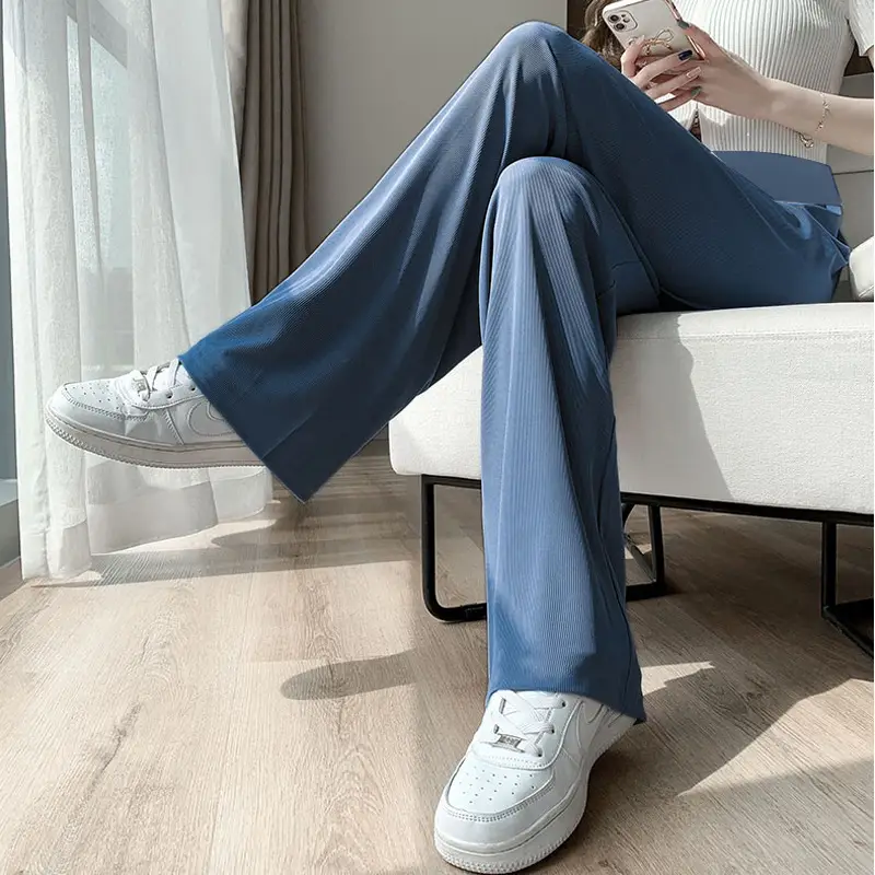 Pregnant Women's Wide Leg Pants Stretch Cropped Loose Summer Wear - Image 2