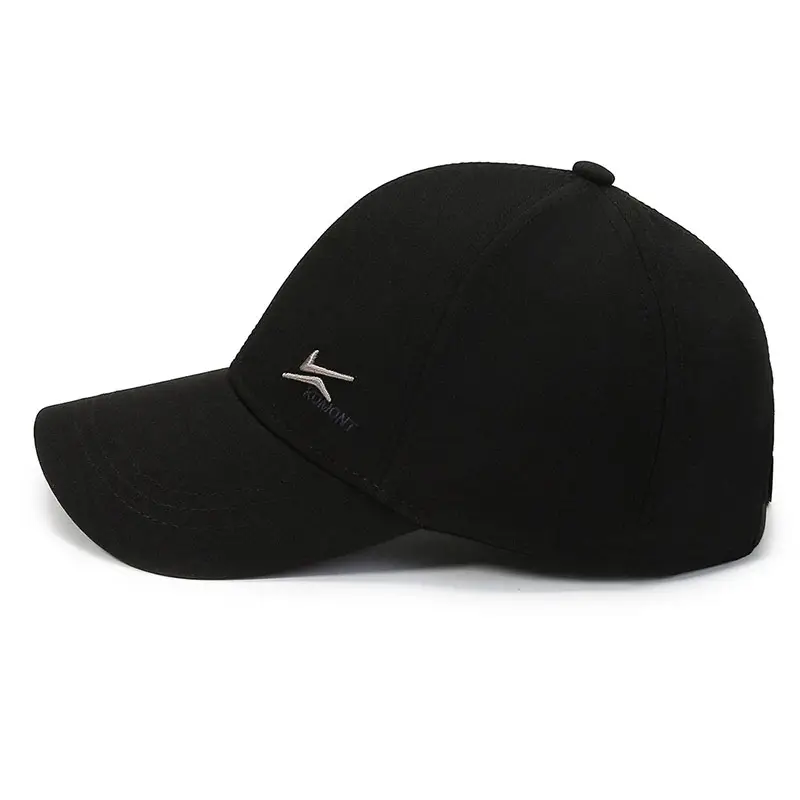 Men's Black Korean Baseball Cap with Gold Buckle - Image 6