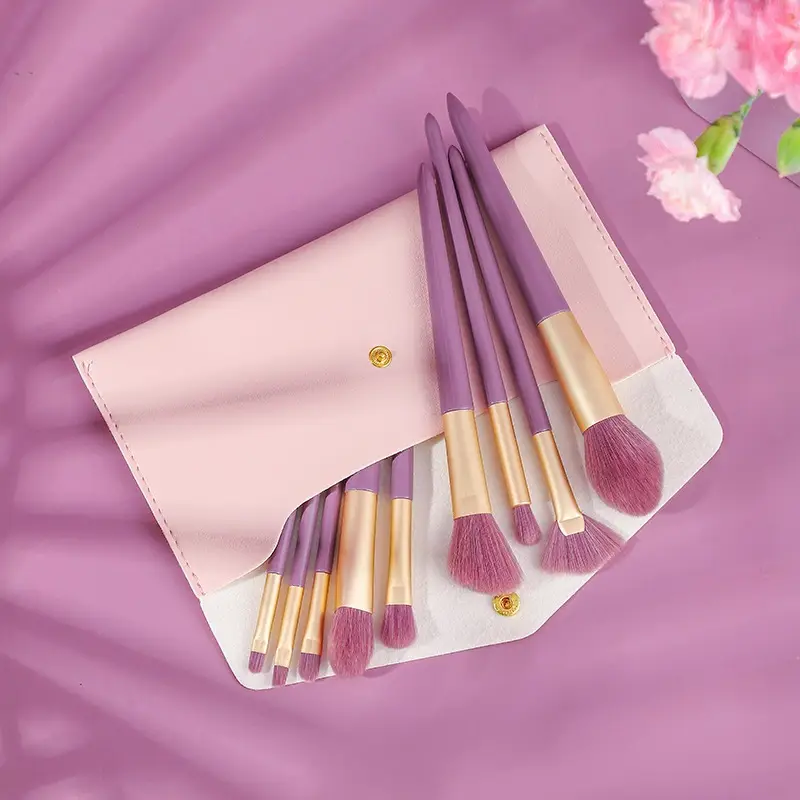 Huayang 9-Piece Makeup Brush Set with Soft Corn Silk Fibrils