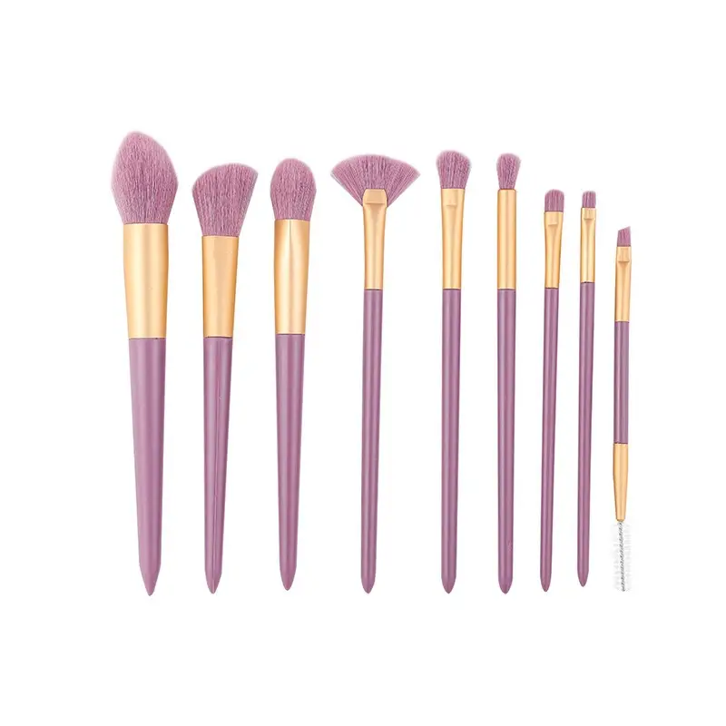 Huayang 9-Piece Makeup Brush Set with Soft Corn Silk Fibrils