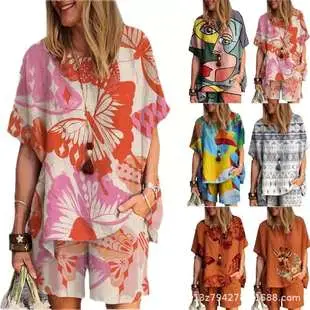 2022 Summer Teal Cardigan Shorts Set Women — feature 1