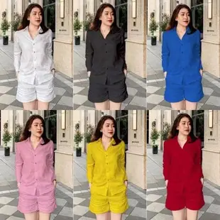 2022 Summer Teal Cardigan Shorts Set Women — feature 10