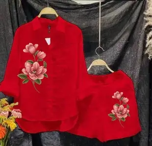 2022 Summer Teal Cardigan Shorts Set Women — feature 14