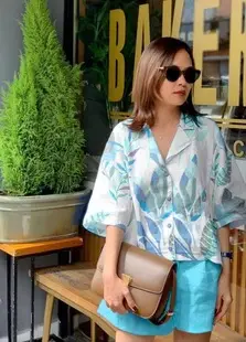 2022 Summer Teal Cardigan Shorts Set Women — feature 16