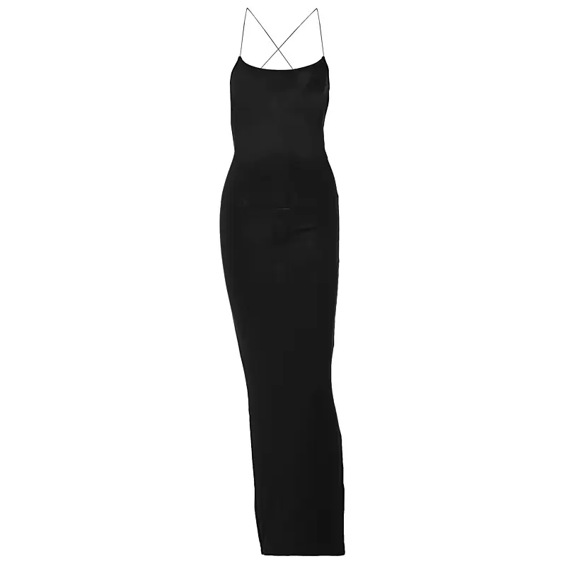 Black Backless Slim Fit Dress for Women 2025 - Image 6