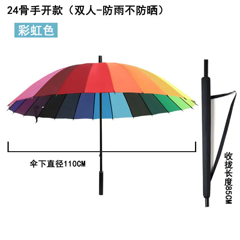 16-strand Rainproof Umbrella Blue 110cm Large