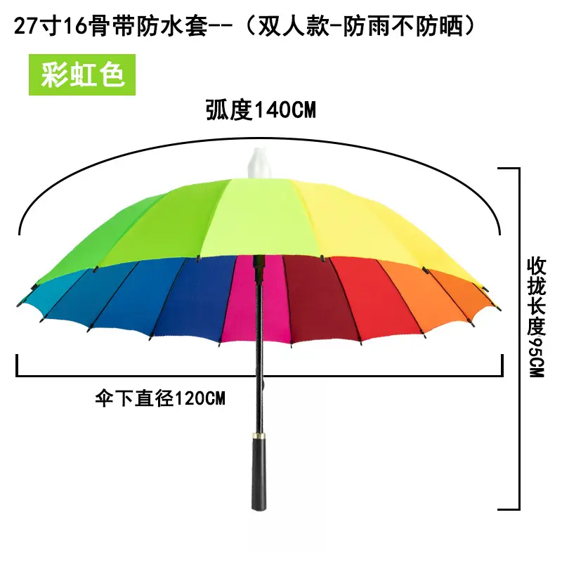 16-strand Rainproof Umbrella Blue 110cm Large