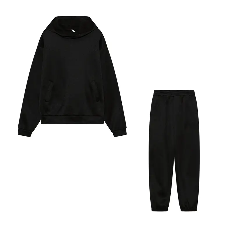 Women's Blue Hoodie & Pants Sweatshirt Set Winter Casual — feature 24
