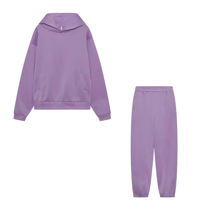 Women's Blue Hoodie & Pants Sweatshirt Set Winter Casual — feature 25