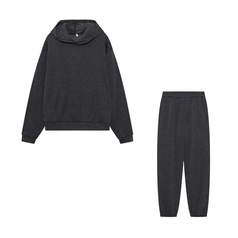 Women's Blue Hoodie & Pants Sweatshirt Set Winter Casual — feature 26