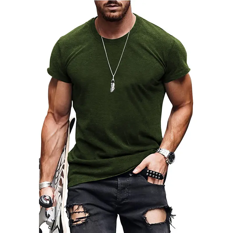 Men Black Graphic T-Shirt Casual Short Sleeve - Image 3