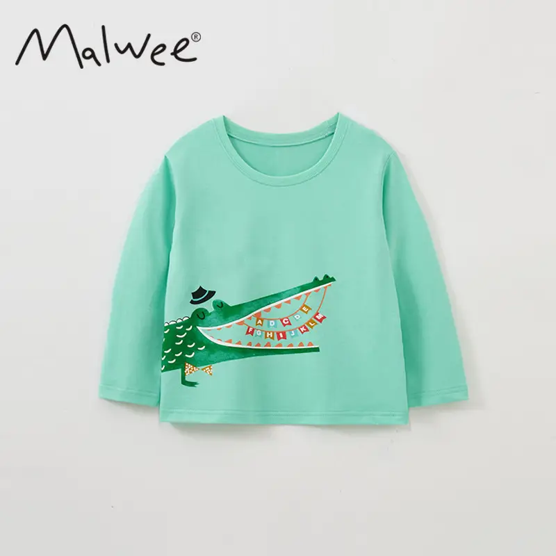 Malwee Boys Long Sleeve Printed T-Shirt Mint Green - Image 7