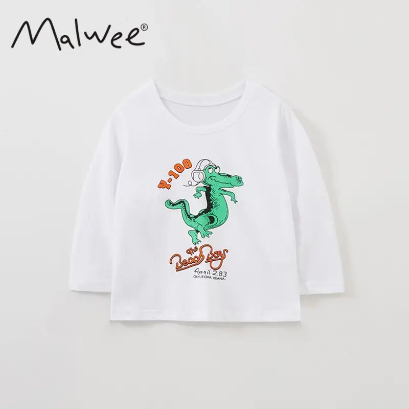 Malwee Boys Long Sleeve Printed T-Shirt Mint Green - Image 4