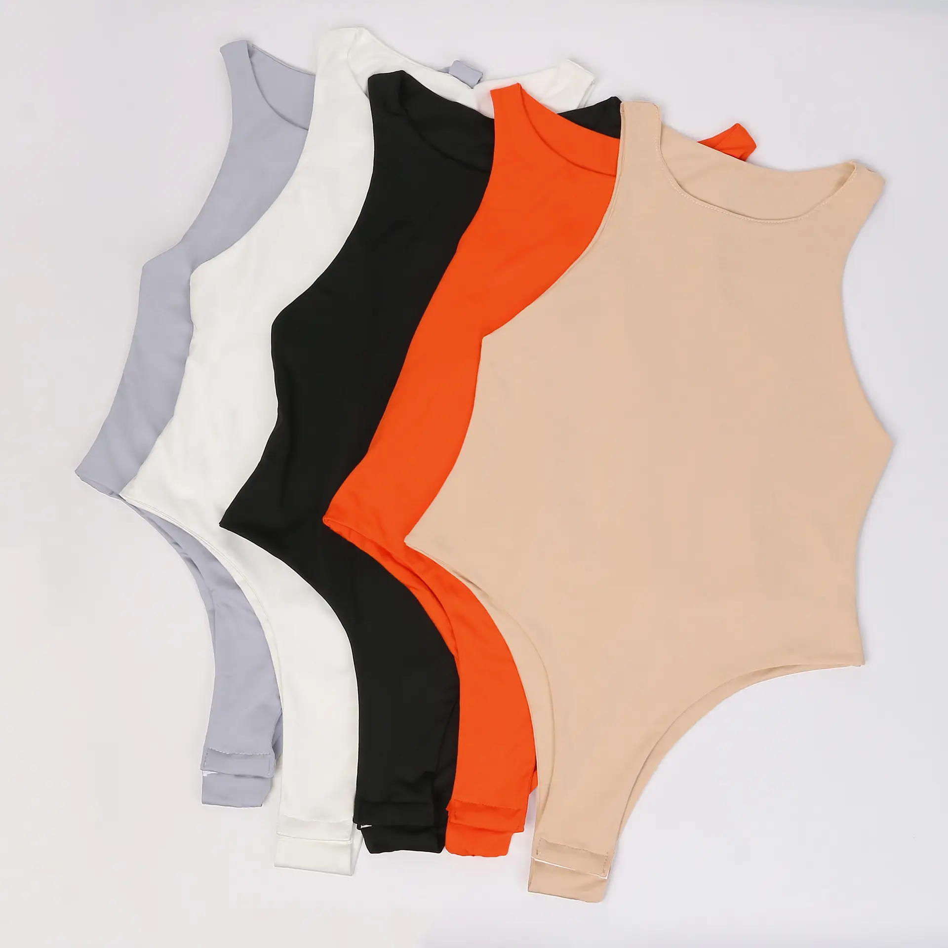 Women's Tight Fitting Sleeveless Jumpsuit Solid Color - Image 17