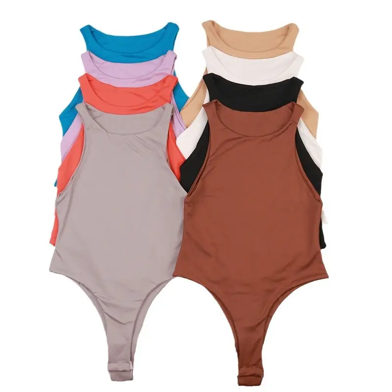 Women's Tight Fitting Sleeveless Jumpsuit Solid Color - Image 18