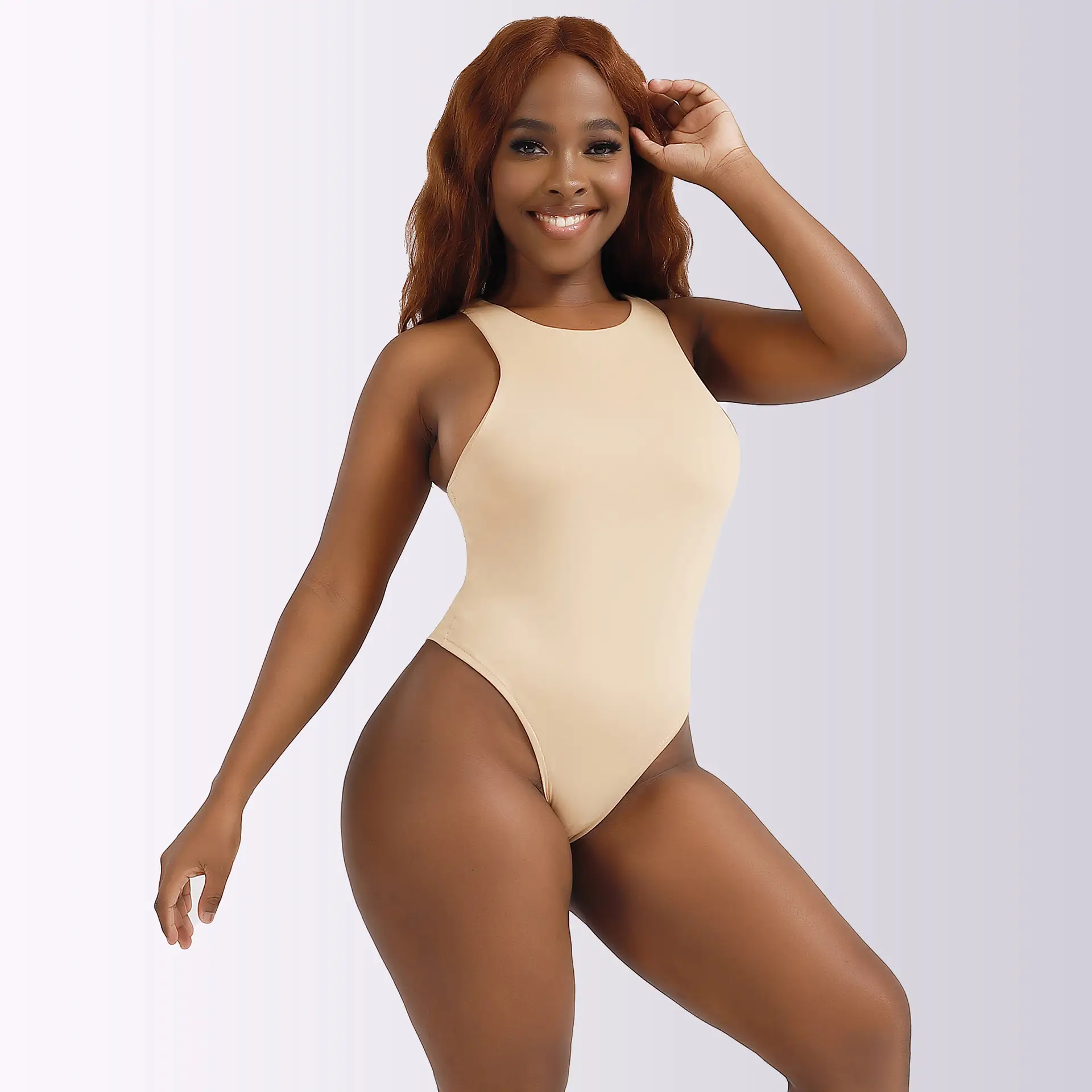 Women's Tight Fitting Sleeveless Jumpsuit Solid Color — feature 10