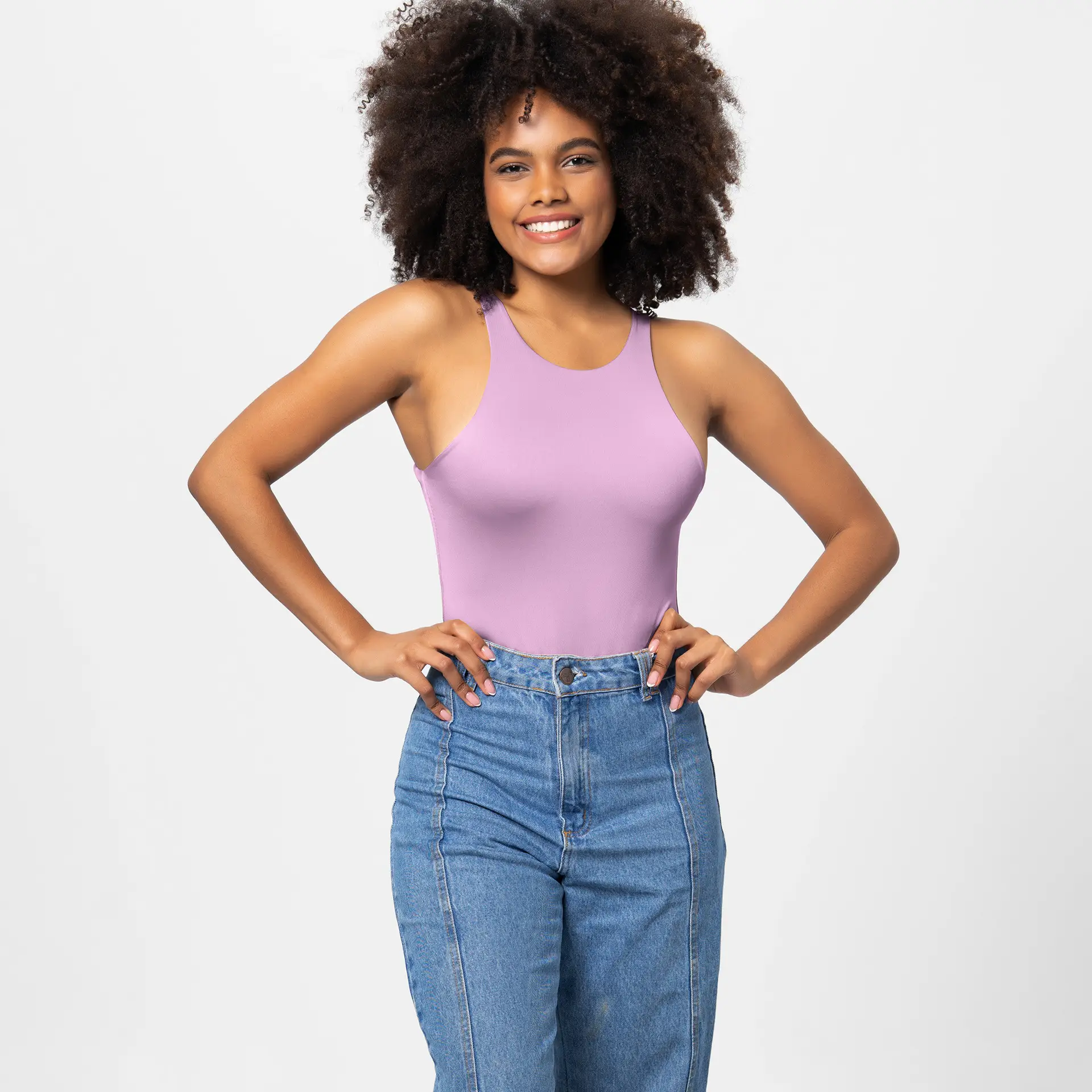 Women's Tight Fitting Sleeveless Jumpsuit Solid Color — feature 19