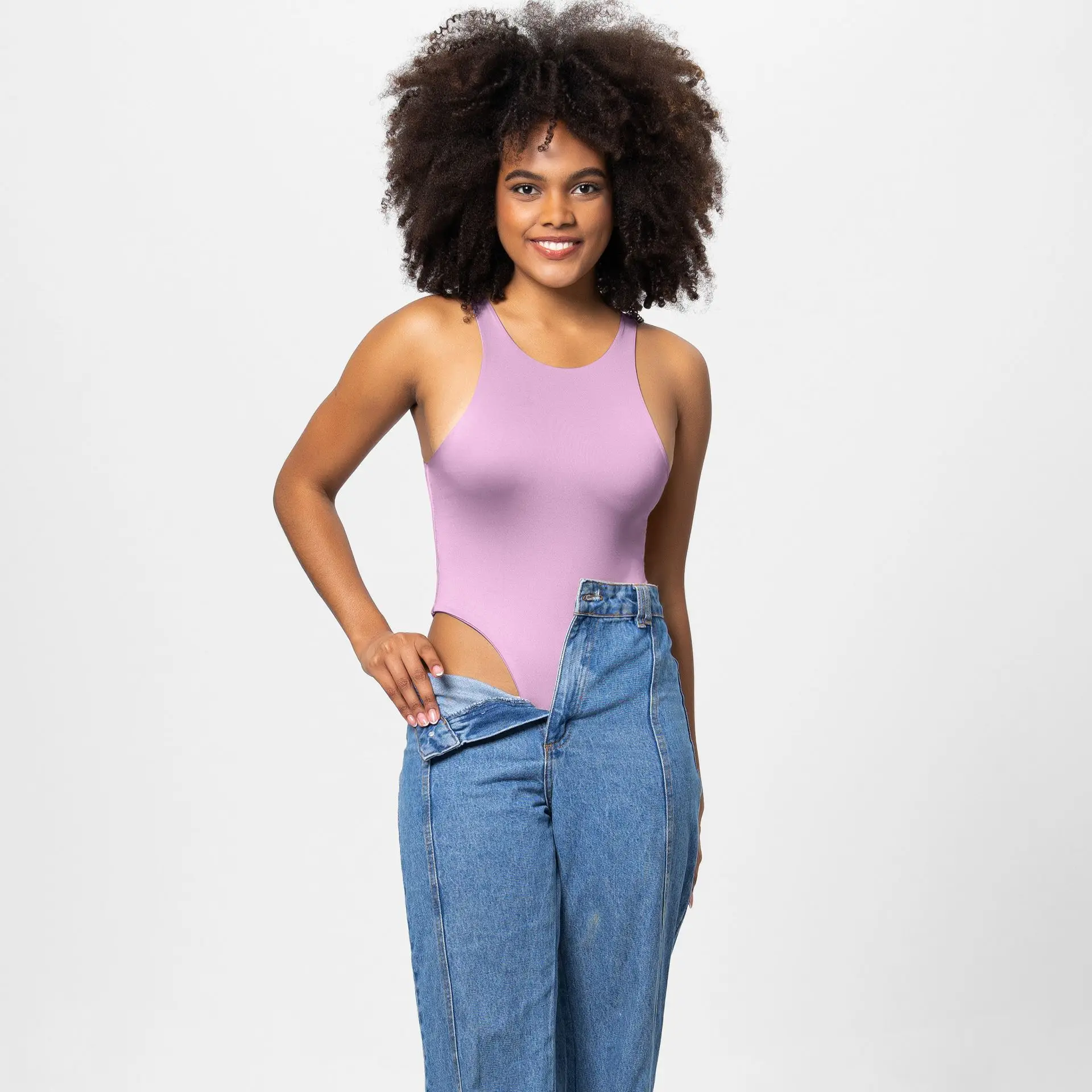 Women's Tight Fitting Sleeveless Jumpsuit Solid Color — feature 20