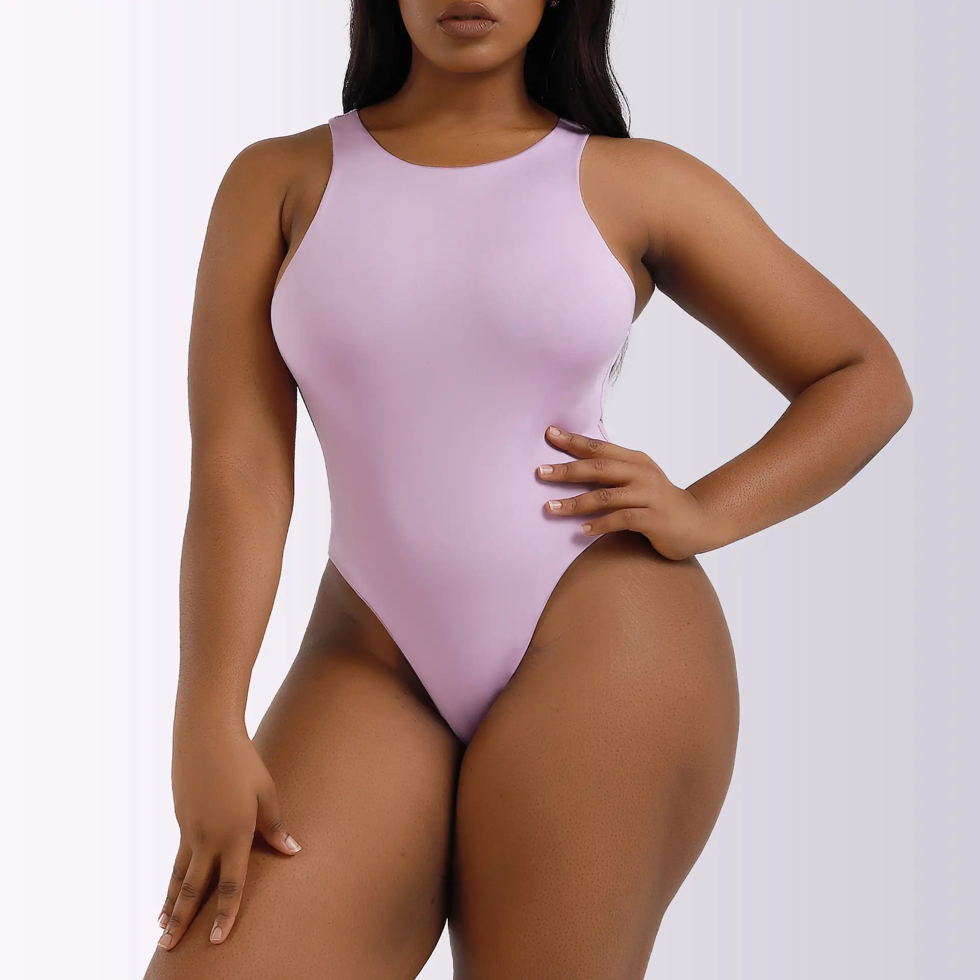 Women's Tight Fitting Sleeveless Jumpsuit Solid Color — feature 23