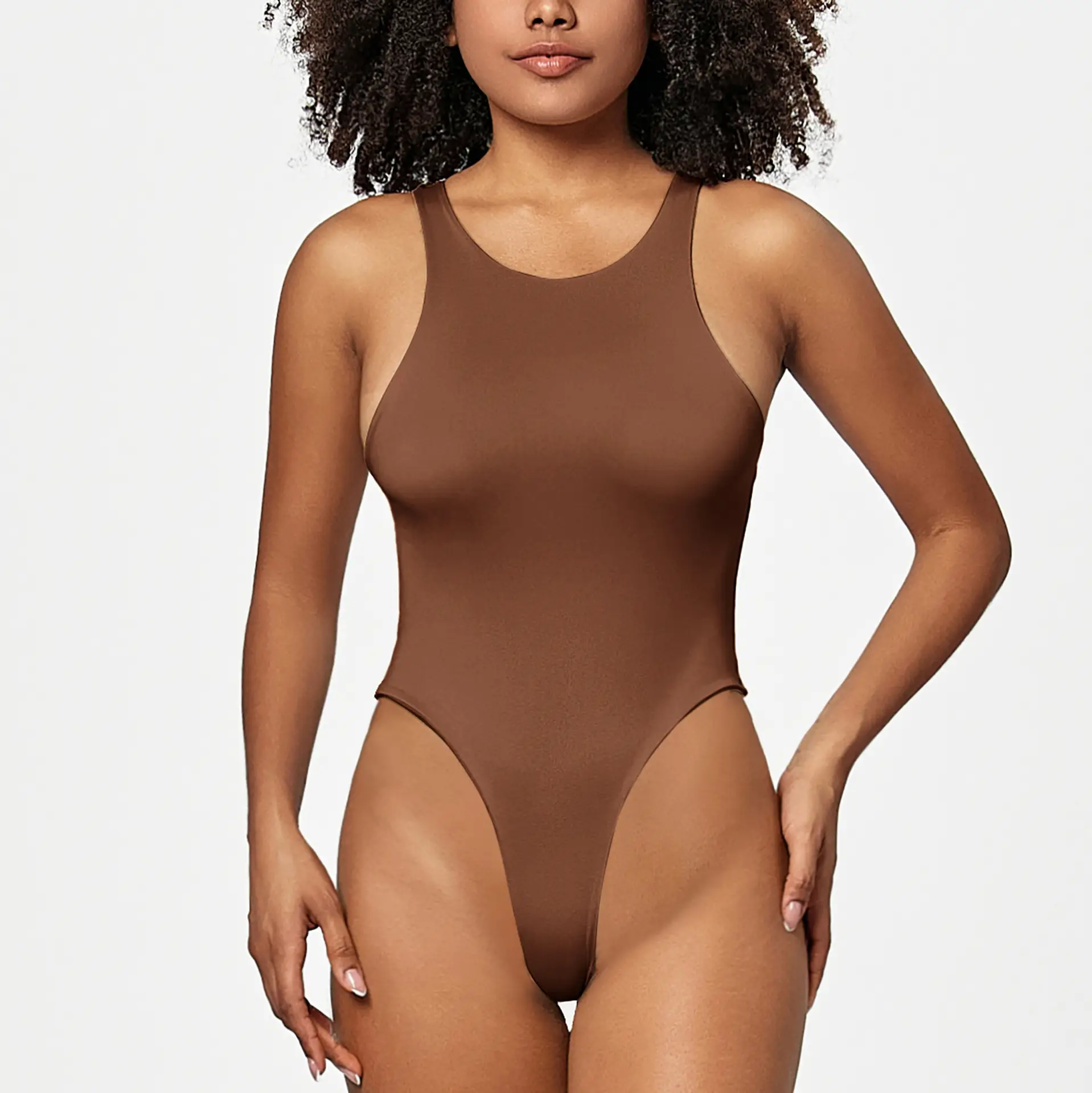 Women's Tight Fitting Sleeveless Jumpsuit Solid Color - Image 13