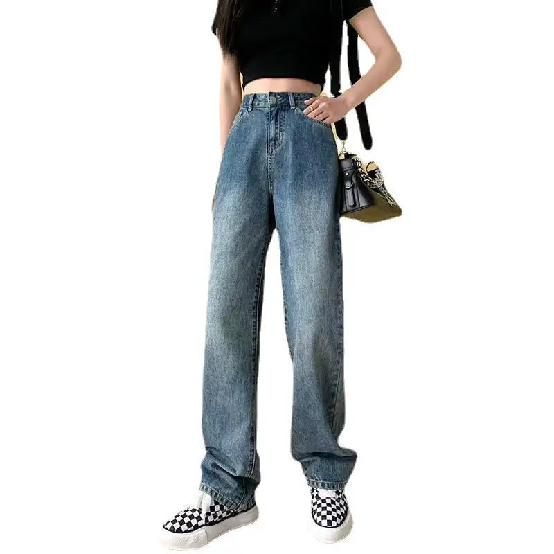 Women High Waist Straight Jeans Summer 2024 Loose Wide Leg - Image 6