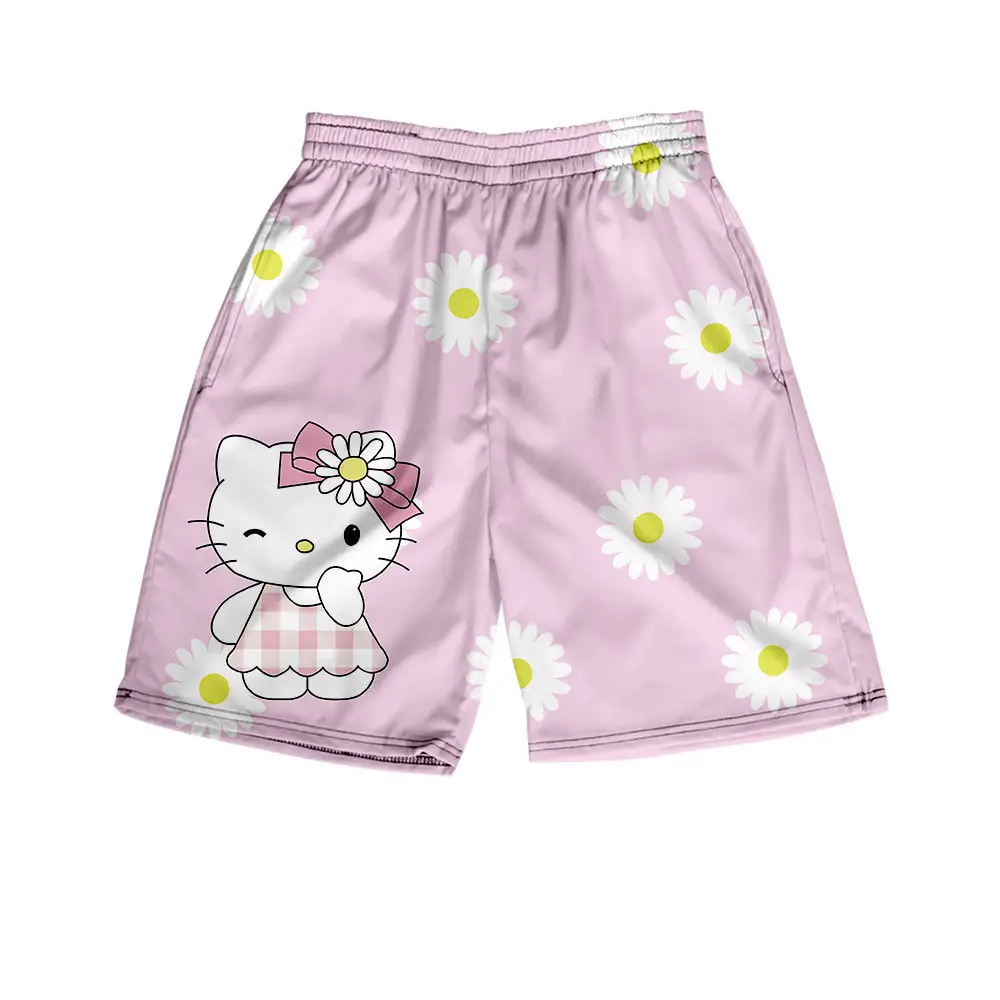 Hello Kitty Cartoon Shorts Men Women Casual Summer Beach Pants - Image 32
