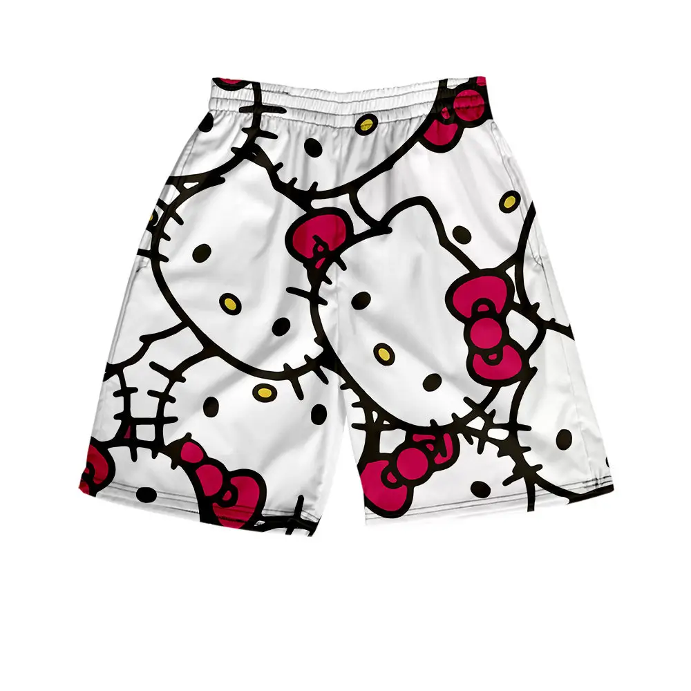 Hello Kitty Cartoon Shorts Men Women Casual Summer Beach Pants - Image 33