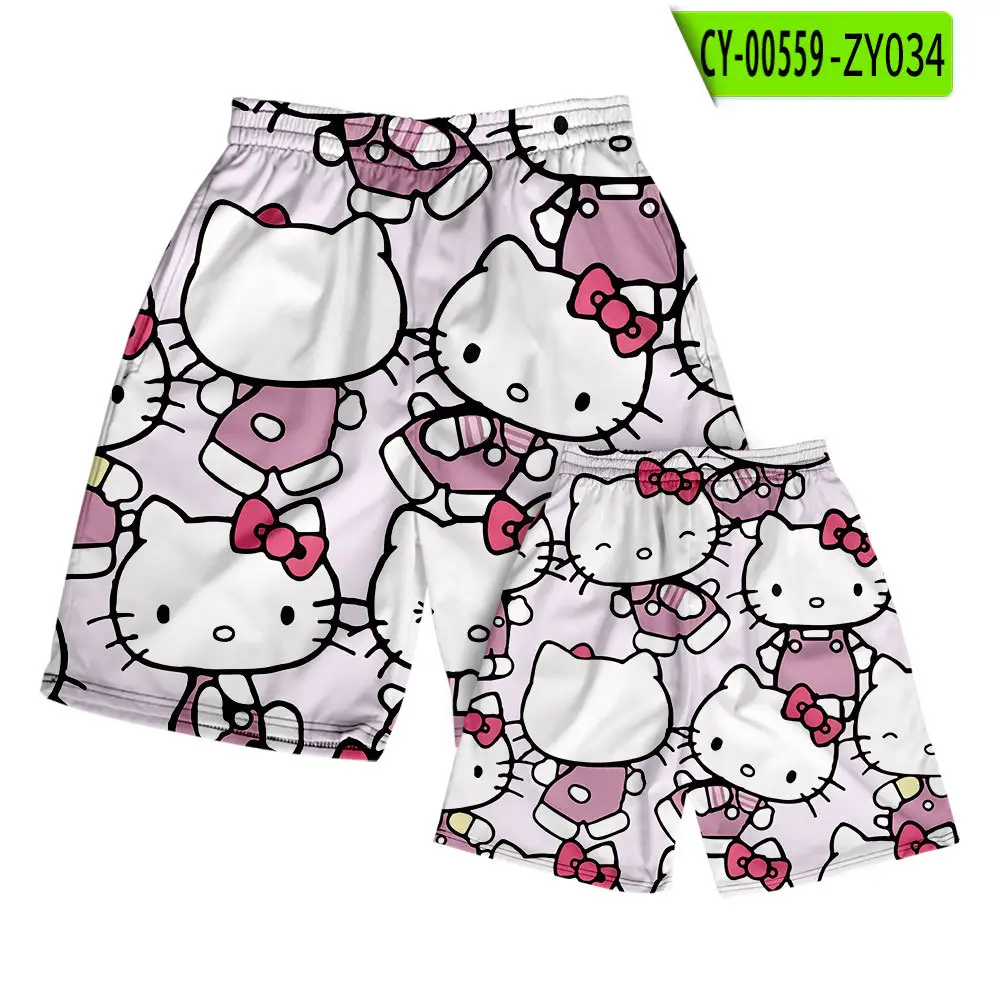 Hello Kitty Cartoon Shorts Men Women Casual Summer Beach Pants - Image 2