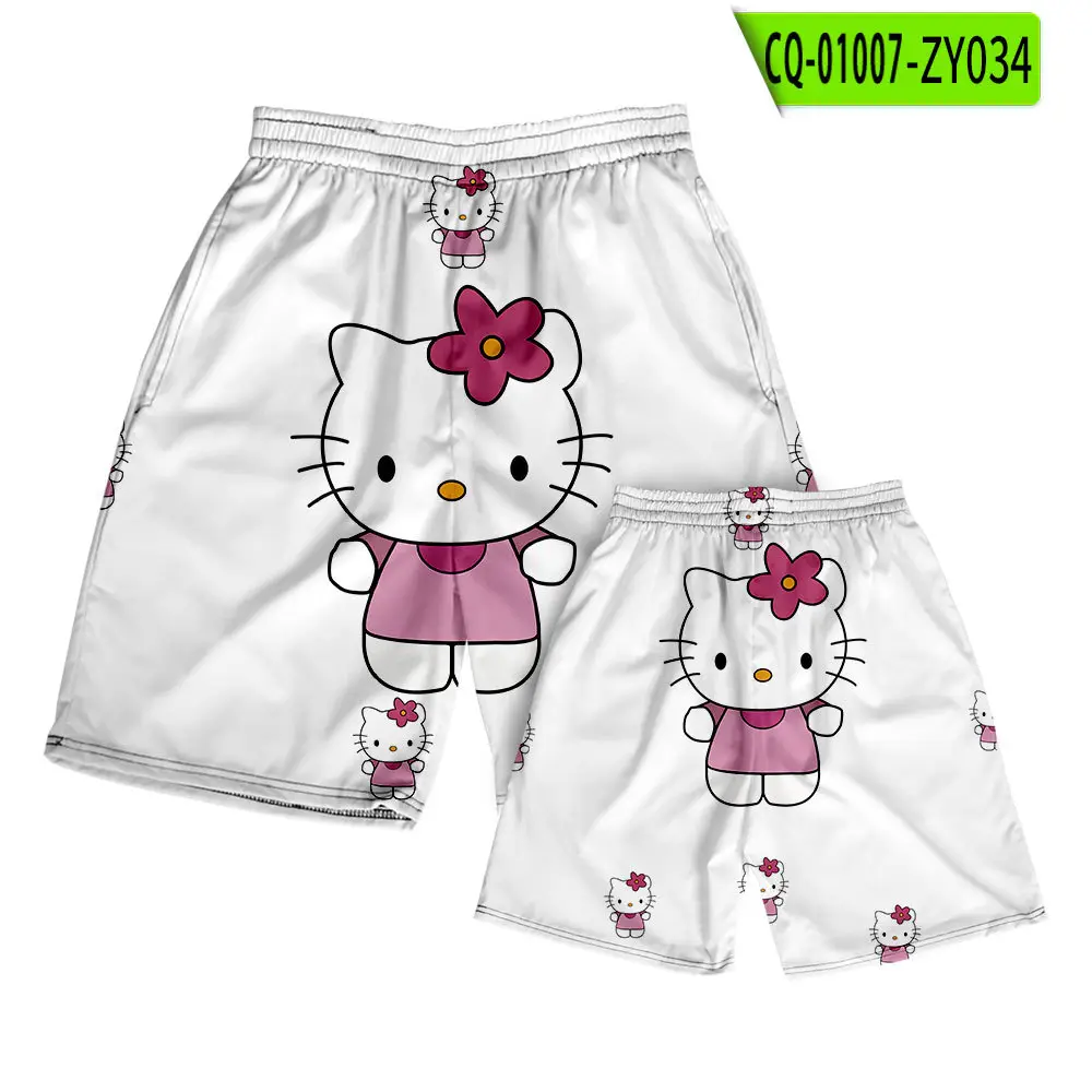 Hello Kitty Cartoon Shorts Men Women Casual Summer Beach Pants - Image 23
