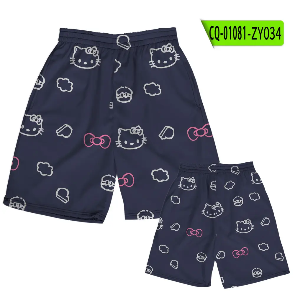 Hello Kitty Cartoon Shorts Men Women Casual Summer Beach Pants - Image 28