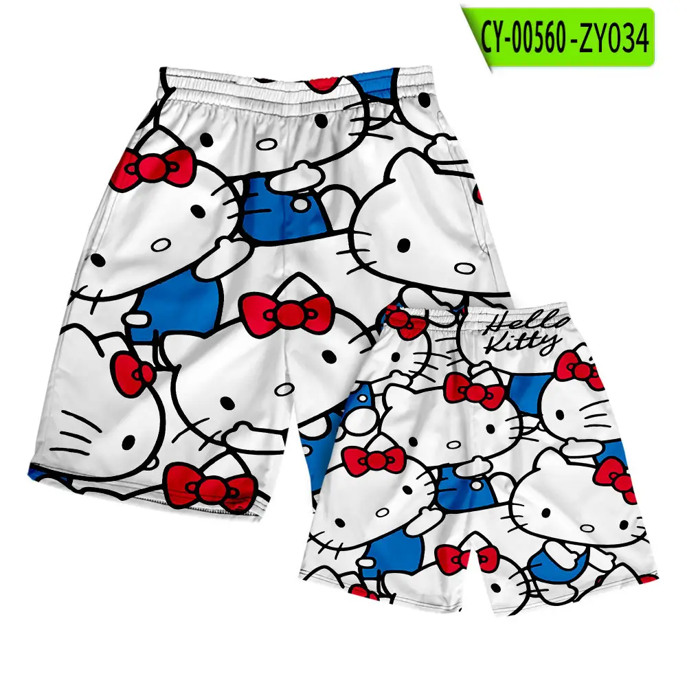 Hello Kitty Cartoon Shorts Men Women Casual Summer Beach Pants - Image 3