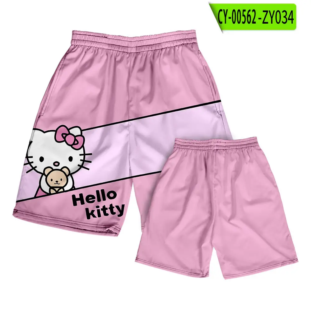 Hello Kitty Cartoon Shorts Men Women Casual Summer Beach Pants - Image 5