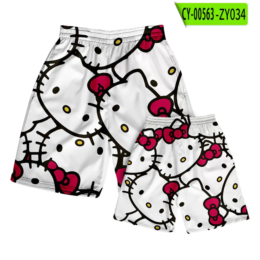Hello Kitty Cartoon Shorts Men Women Casual Summer Beach Pants - Image 6