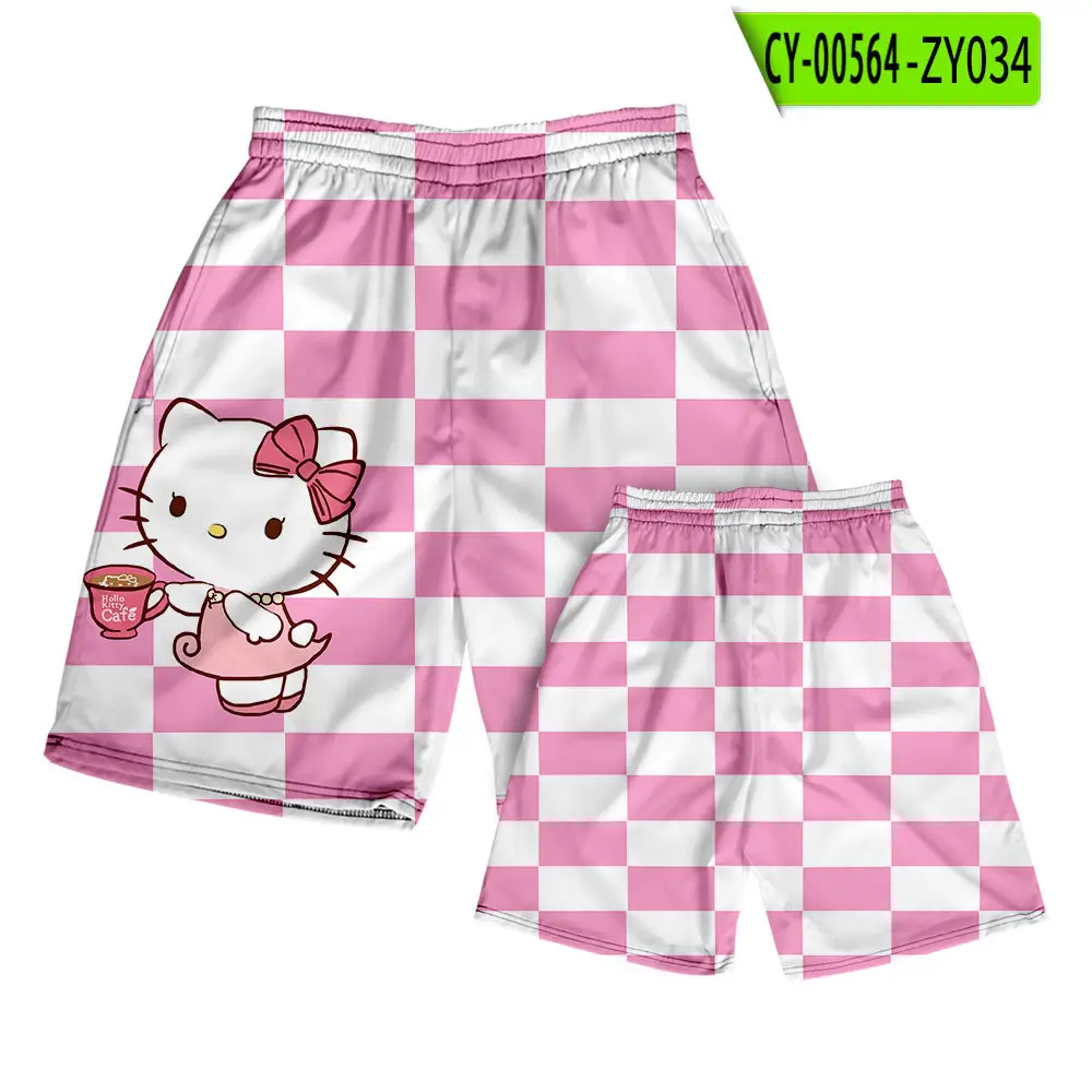 Hello Kitty Cartoon Shorts Men Women Casual Summer Beach Pants - Image 7