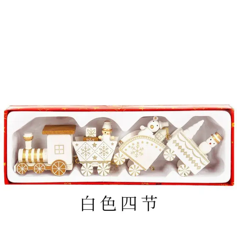 Red Wooden Christmas Train Decor Set for Kids - Image 10