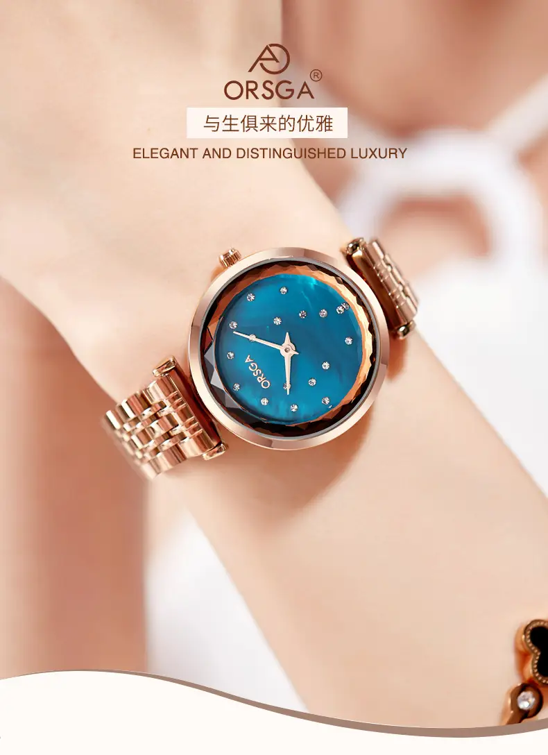 Ostraca Light Luxury Women's Quartz Watch Rose Gold — feature 3