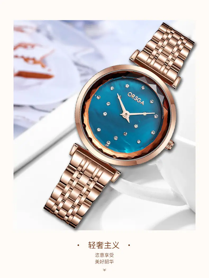 Ostraca Light Luxury Women's Quartz Watch Rose Gold — feature 5
