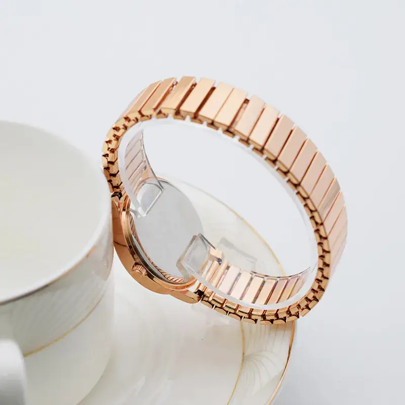 Rose Gold Women's Quartz Watch with Elastic Band