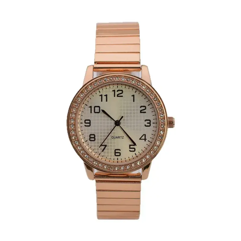 Rose Gold Women's Quartz Watch with Elastic Band