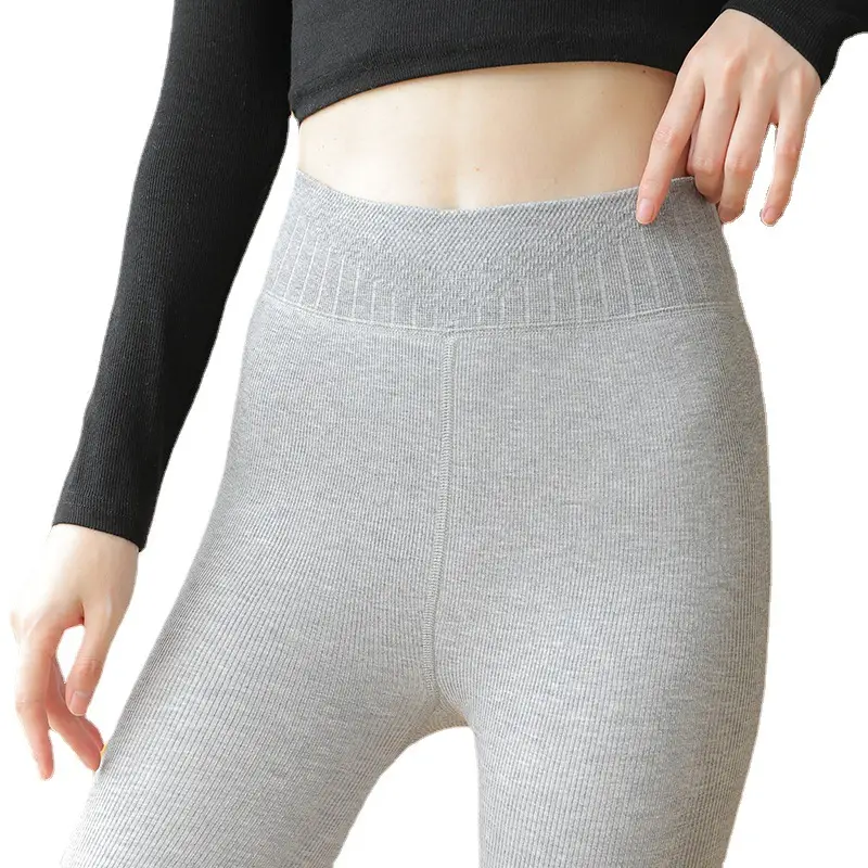 Gray Thickened Suet Pants for Women Winter Leggings - Image 15