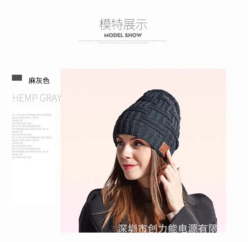 Men Wireless Bluetooth Headset Knitted Hat Snow Warm β feature 17