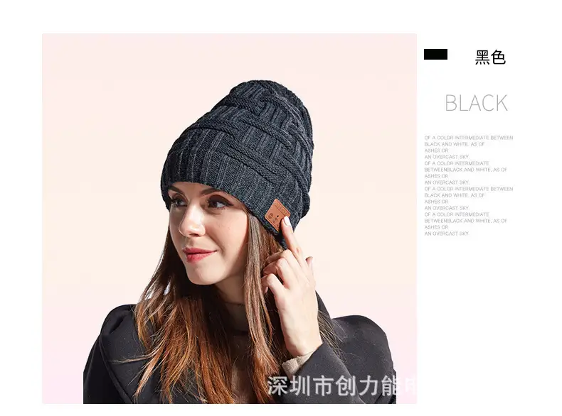 Men Wireless Bluetooth Headset Knitted Hat Snow Warm β feature 19