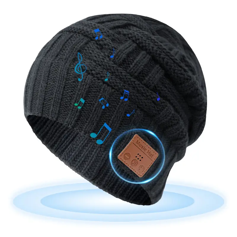 Men Wireless Bluetooth Headset Knitted Hat Snow Warm
