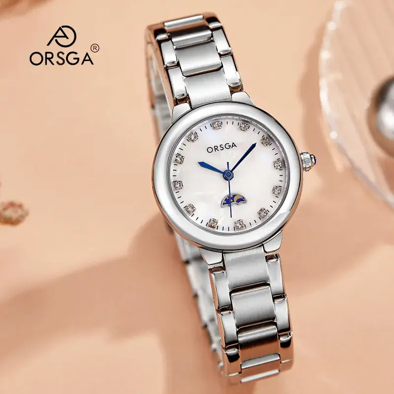 Women's Korean Diamond Watch Blue Dial Quartz Bracelet - Image 3