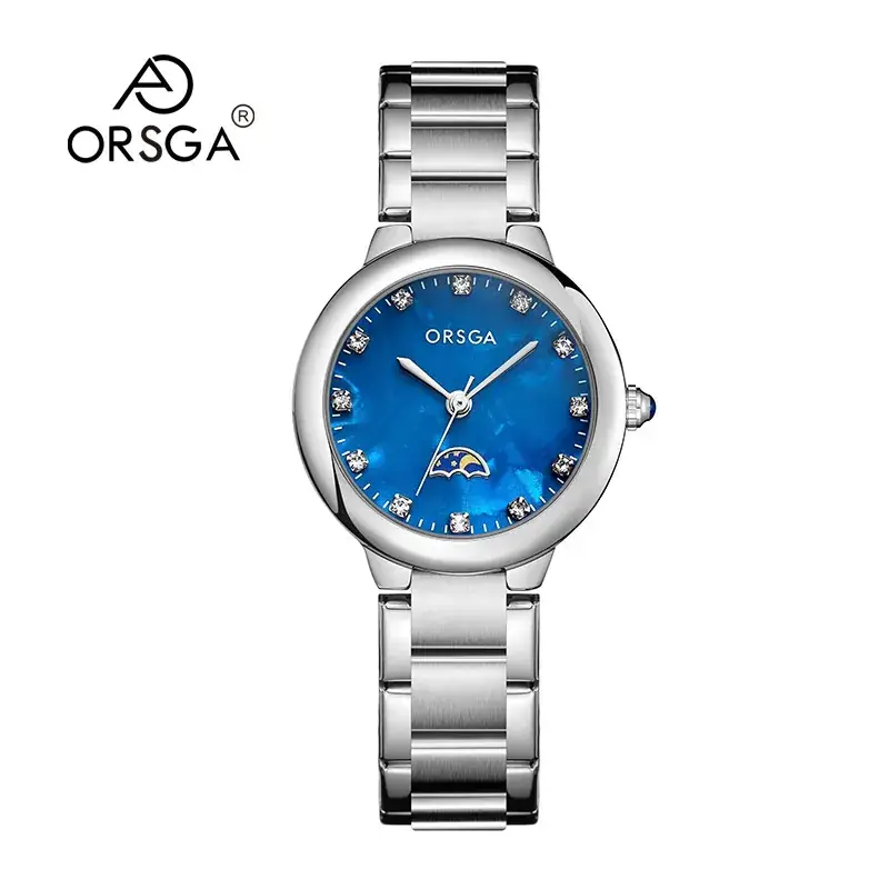 Women's Korean Diamond Watch Blue Dial Quartz Bracelet - Image 7